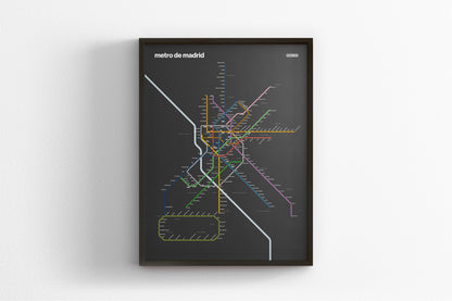 Madrid Metro / Dark Mode System Map