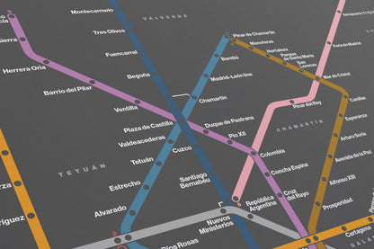 Madrid Metro / Dark Mode System Map