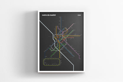 Madrid Metro / Dark Mode System Map