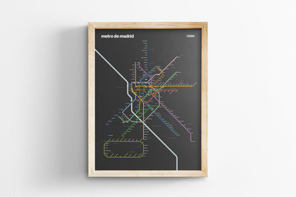 Madrid Metro / Dark Mode System Map