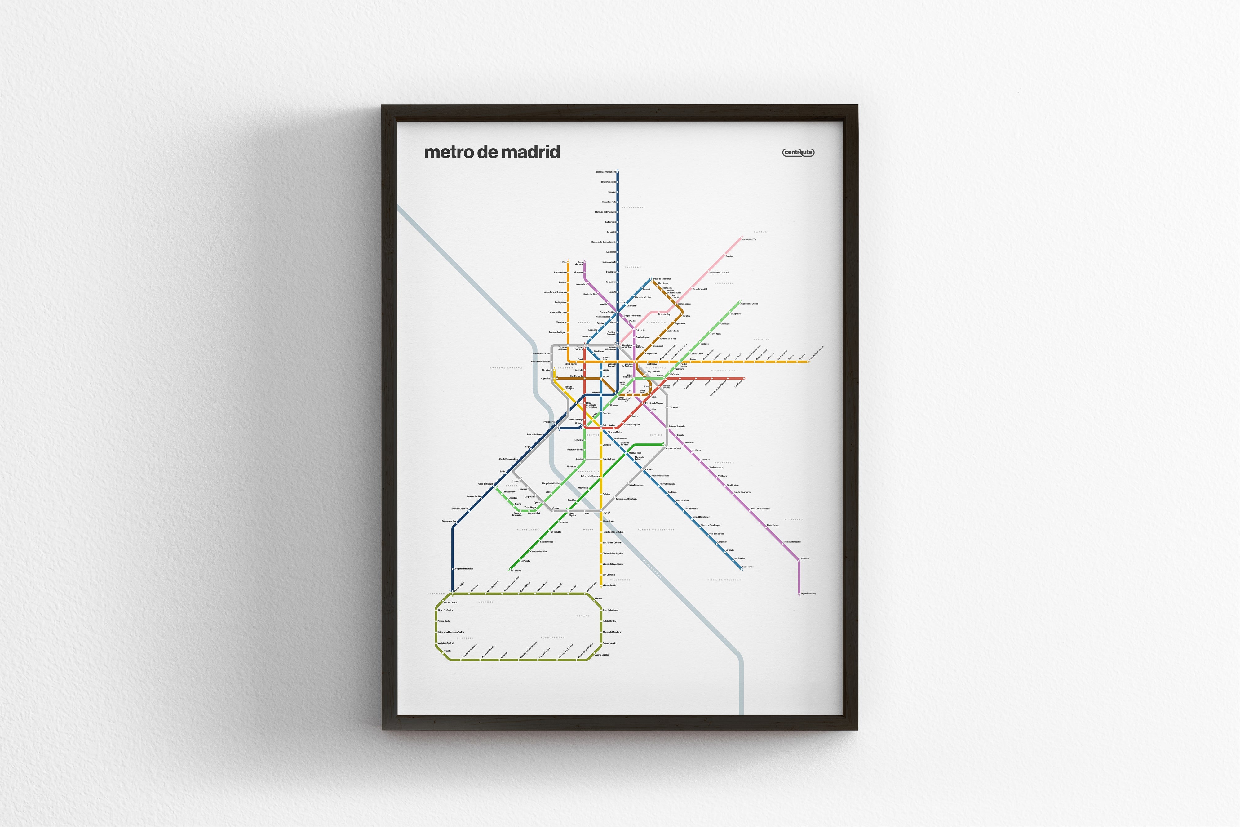 Madrid Metro / Light Mode System Map