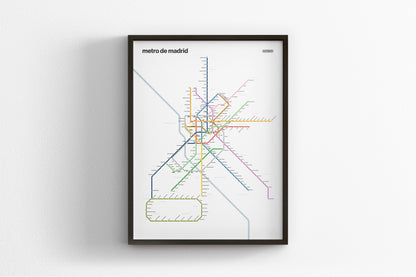 Madrid Metro / Light Mode System Map