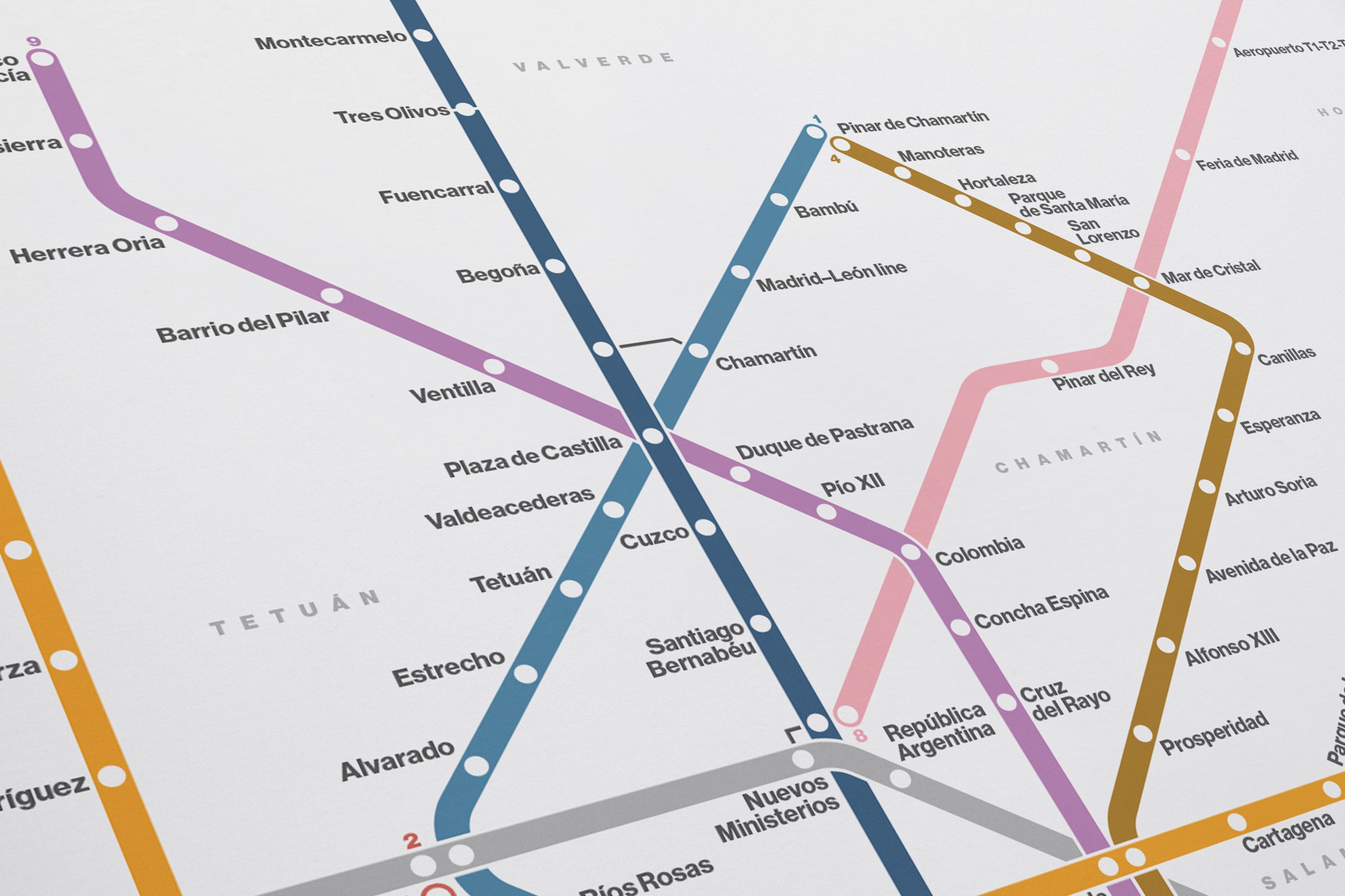 Madrid Metro / Light Mode System Map