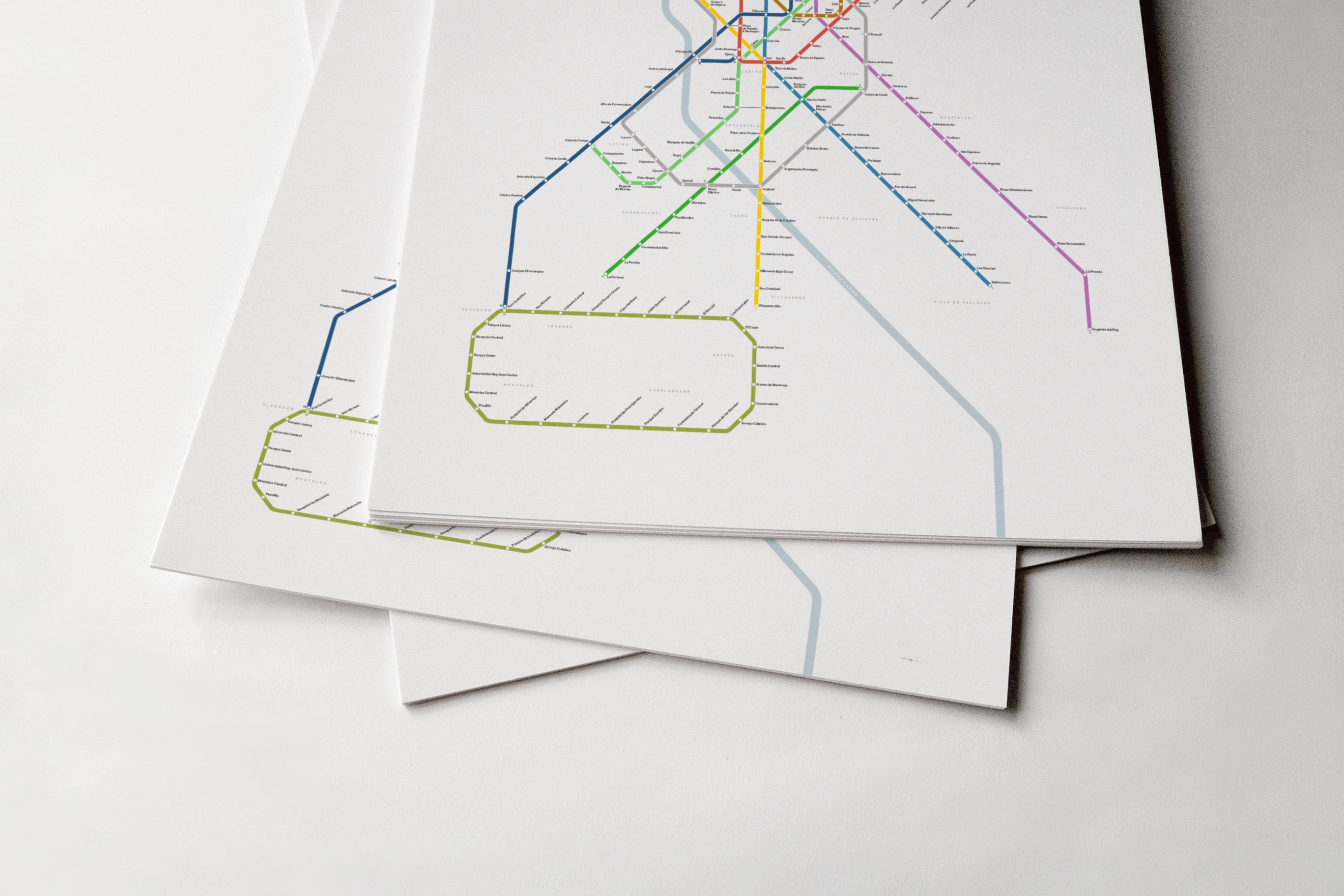 Madrid Metro / Light Mode System Map