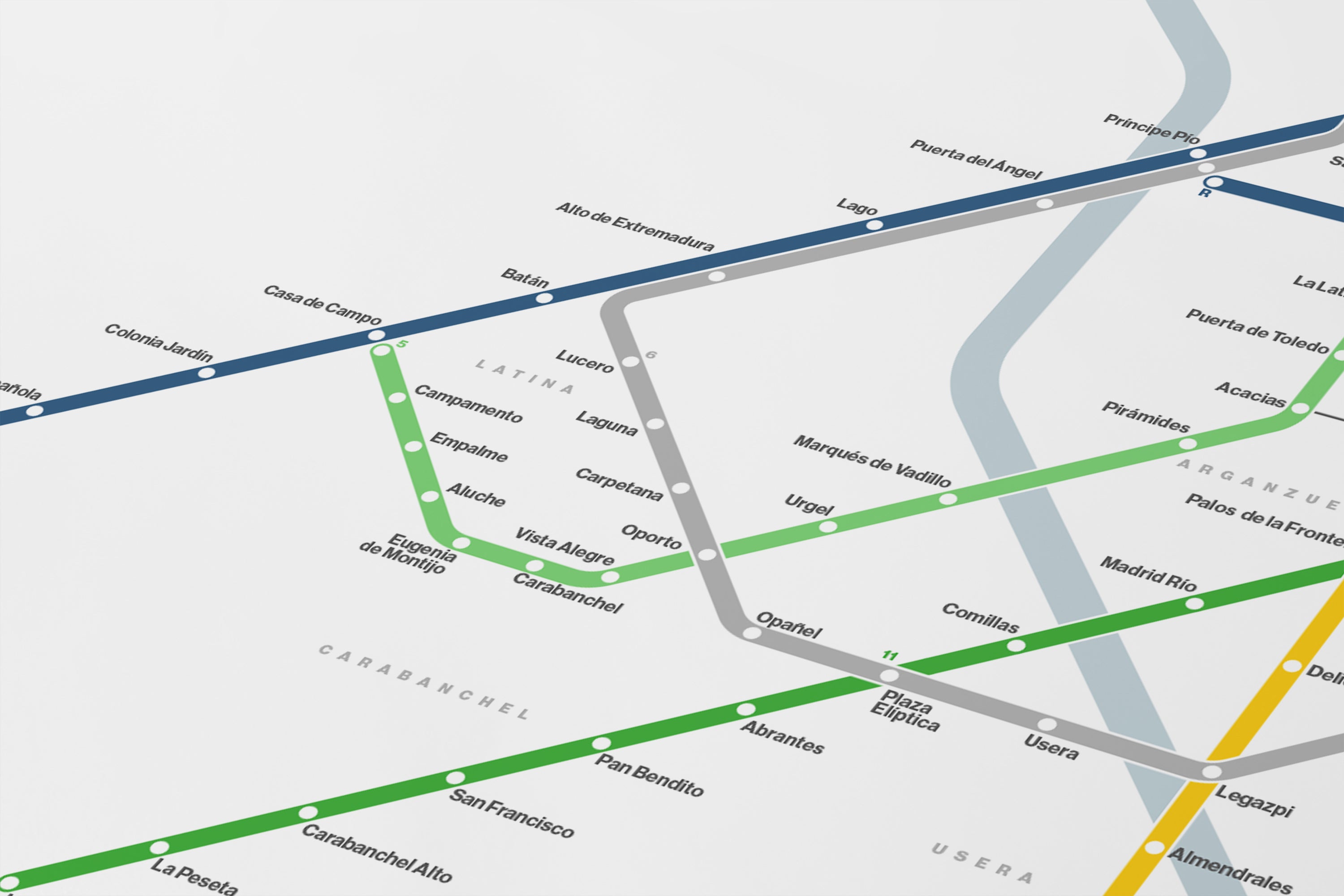 Madrid Metro / Light Mode System Map