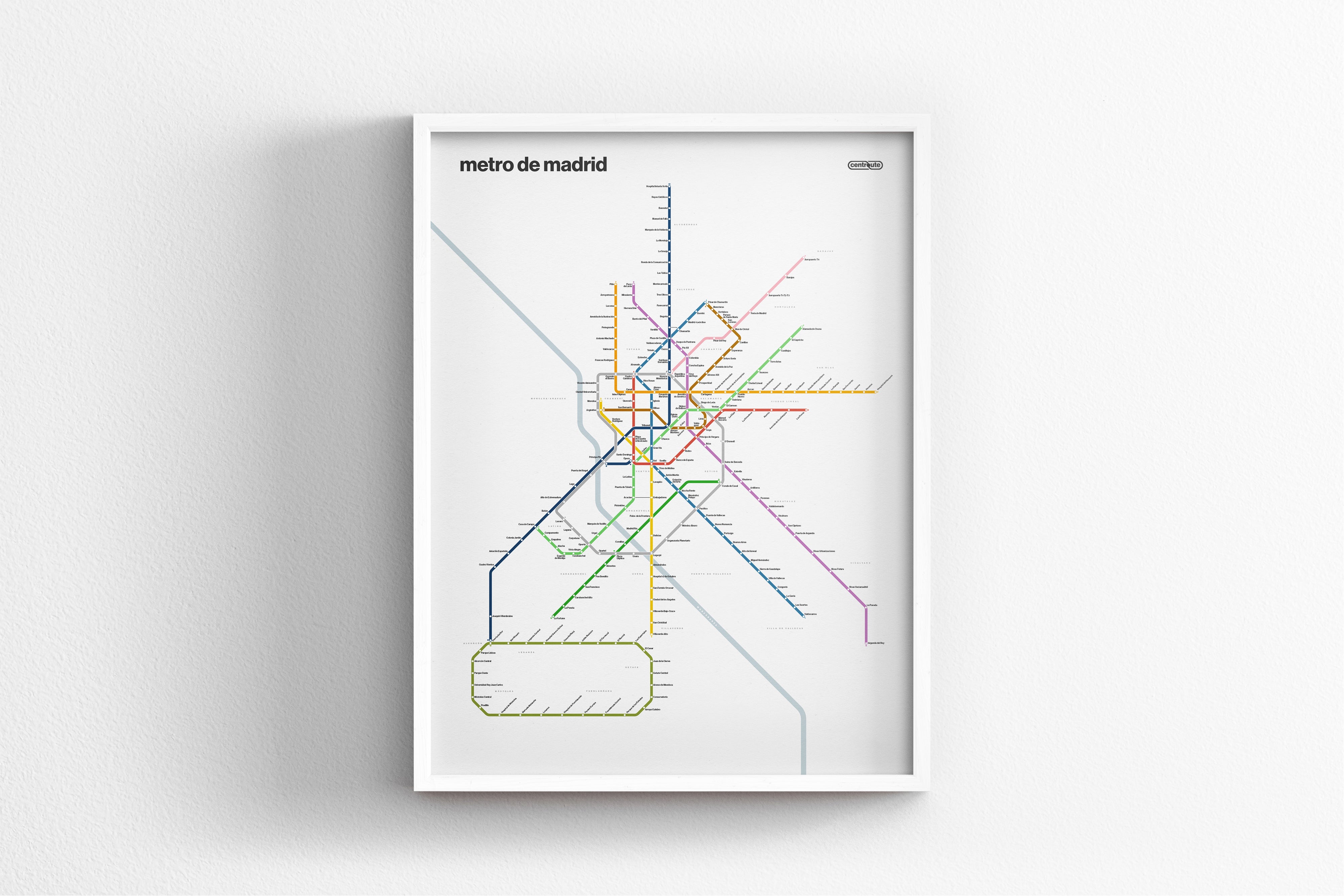 Madrid Metro / Light Mode System Map