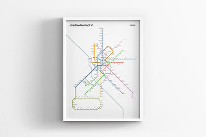 Madrid Metro / Light Mode System Map