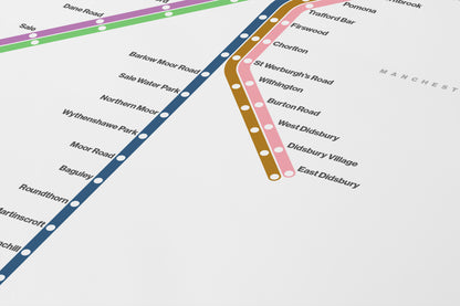 Manchester Metrolink / Light Mode System Map
