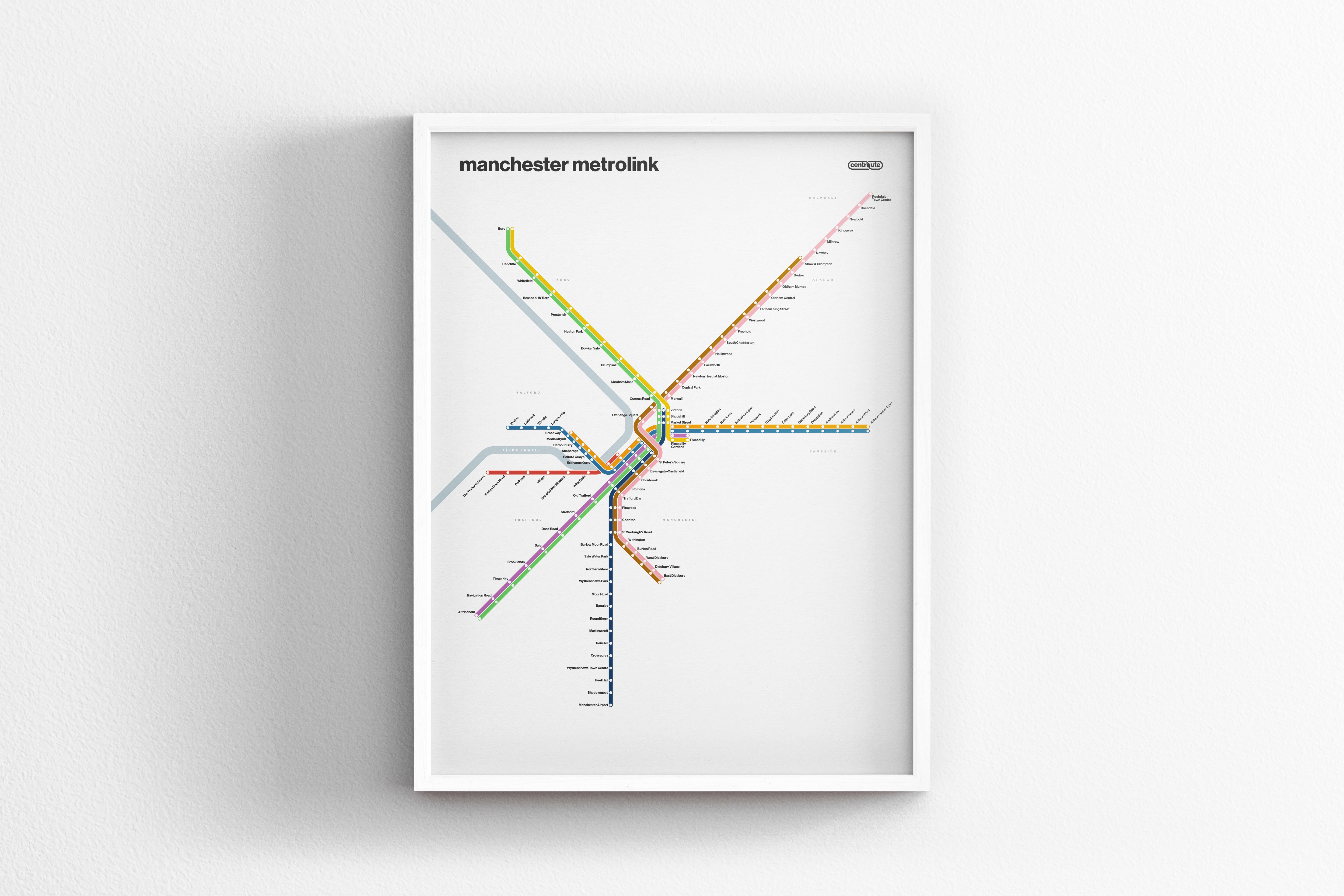 Manchester Metrolink / Light Mode System Map