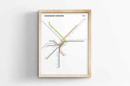 Manchester Metrolink / Light Mode System Map