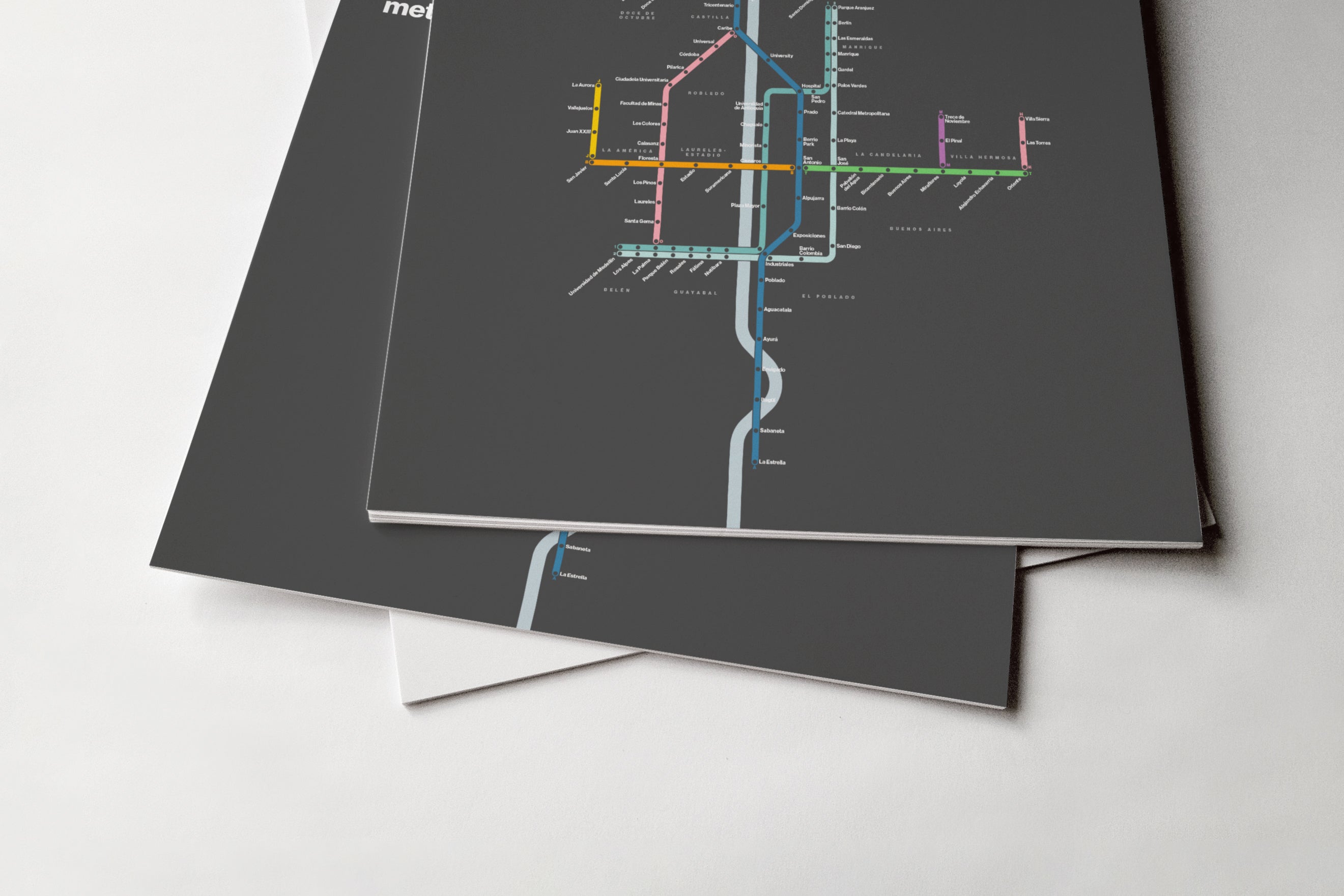 Medellín Metro / Dark Mode System Map