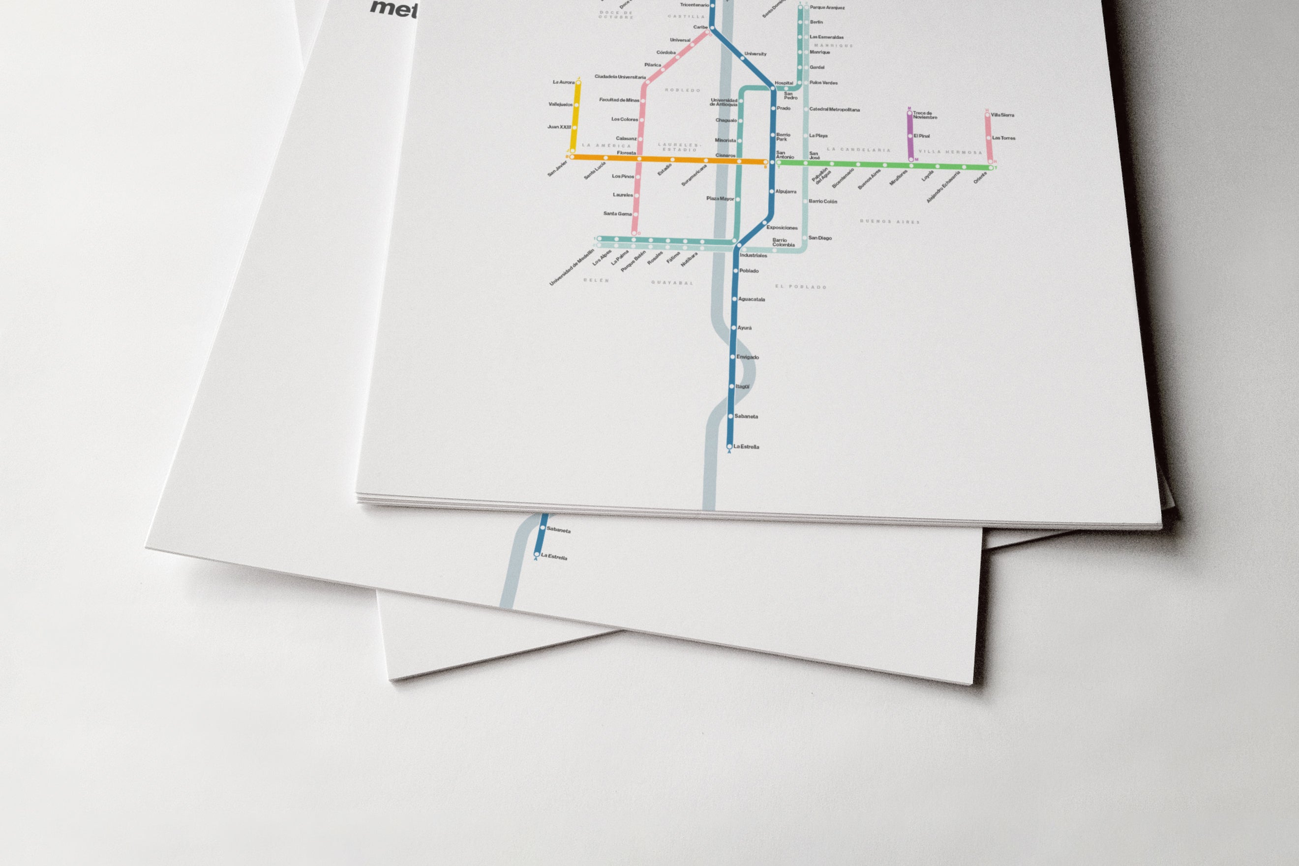 Medellín Metro / Light Mode System Map