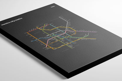 Mexico City Metro / Dark Mode System Map