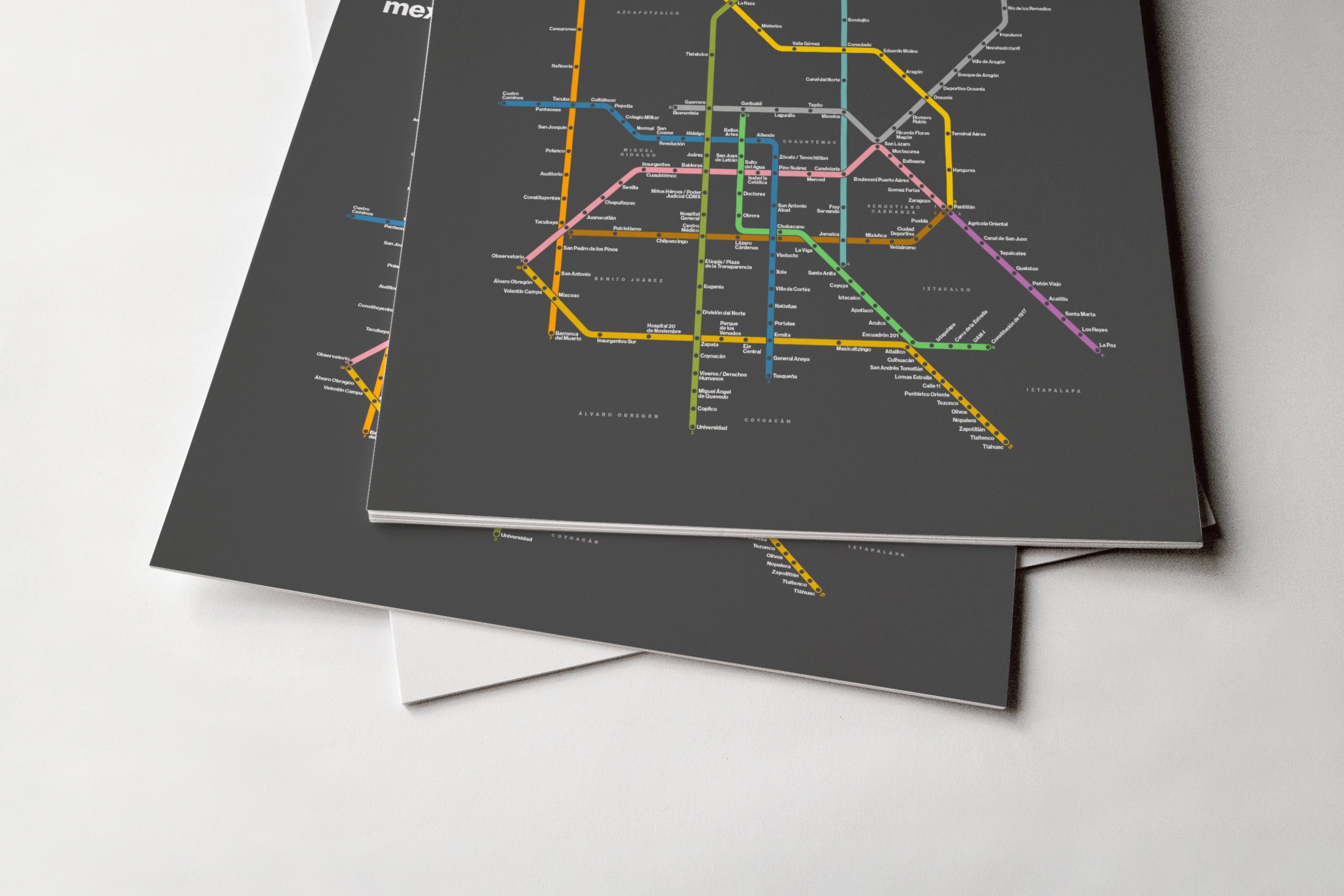 Mexico City Metro / Dark Mode System Map