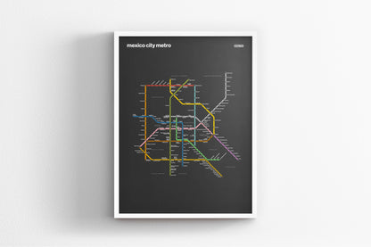 Mexico City Metro / Dark Mode System Map