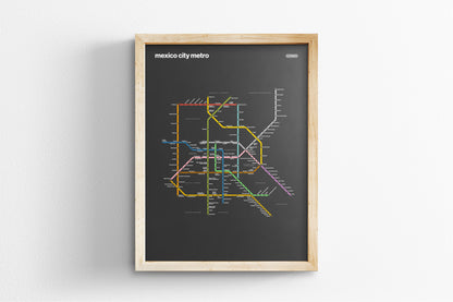 Mexico City Metro / Dark Mode System Map