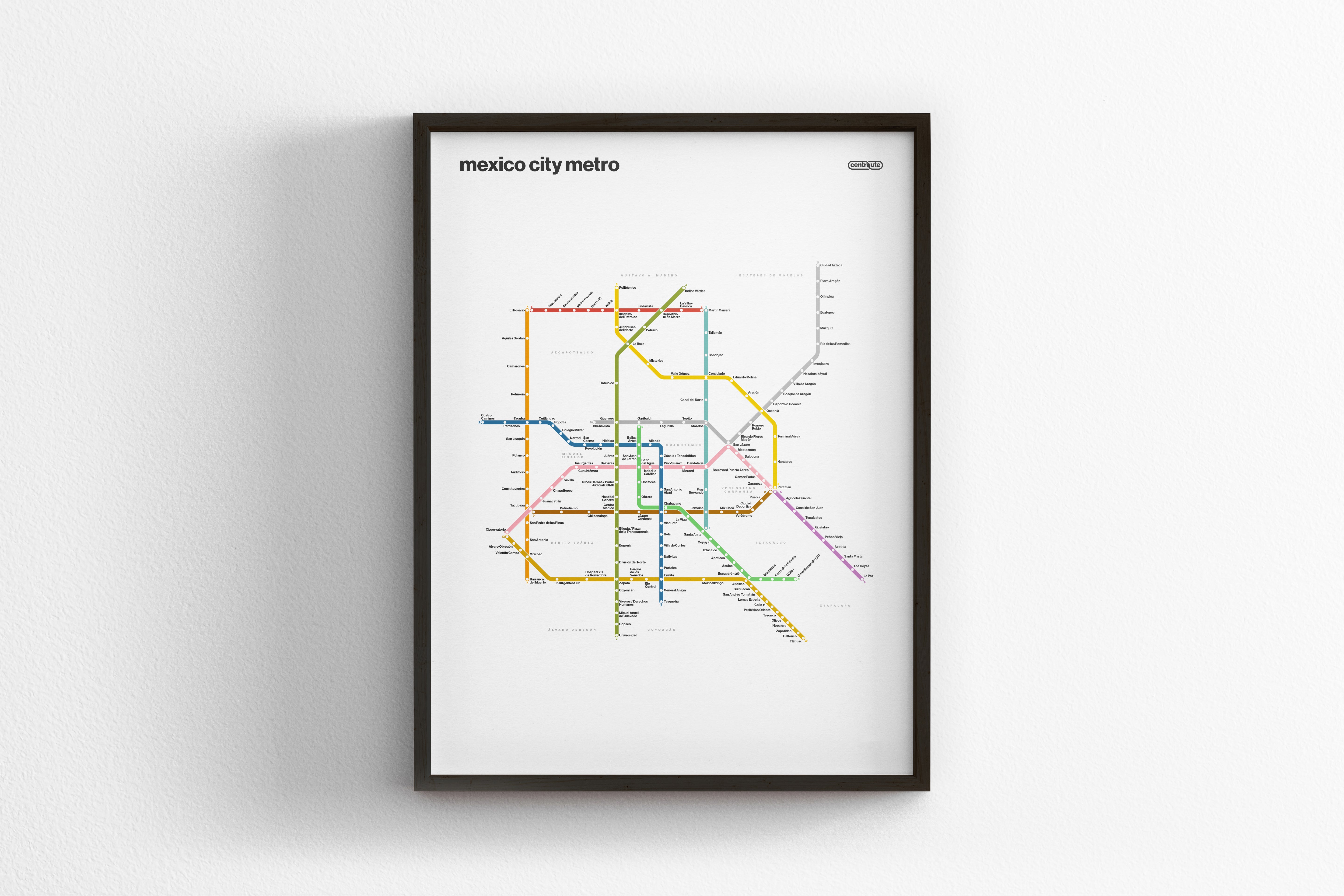 Mexico City Metro / Light Mode System Map