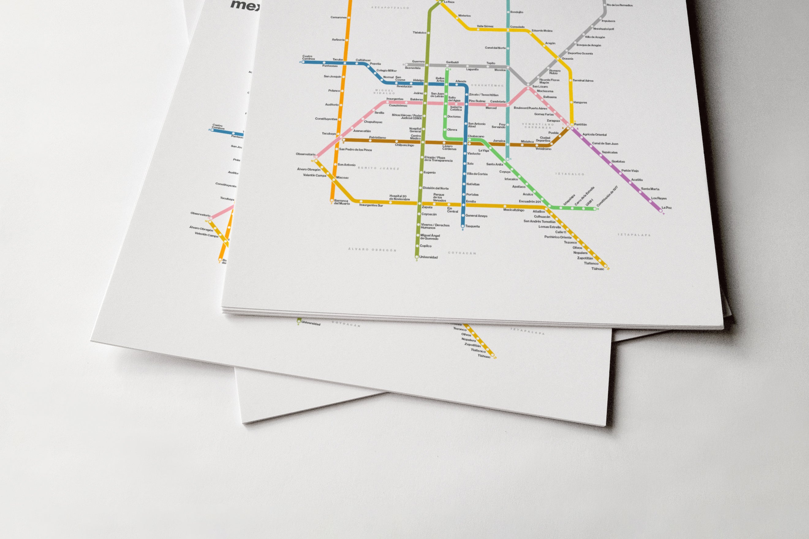 Mexico City Metro / Light Mode System Map