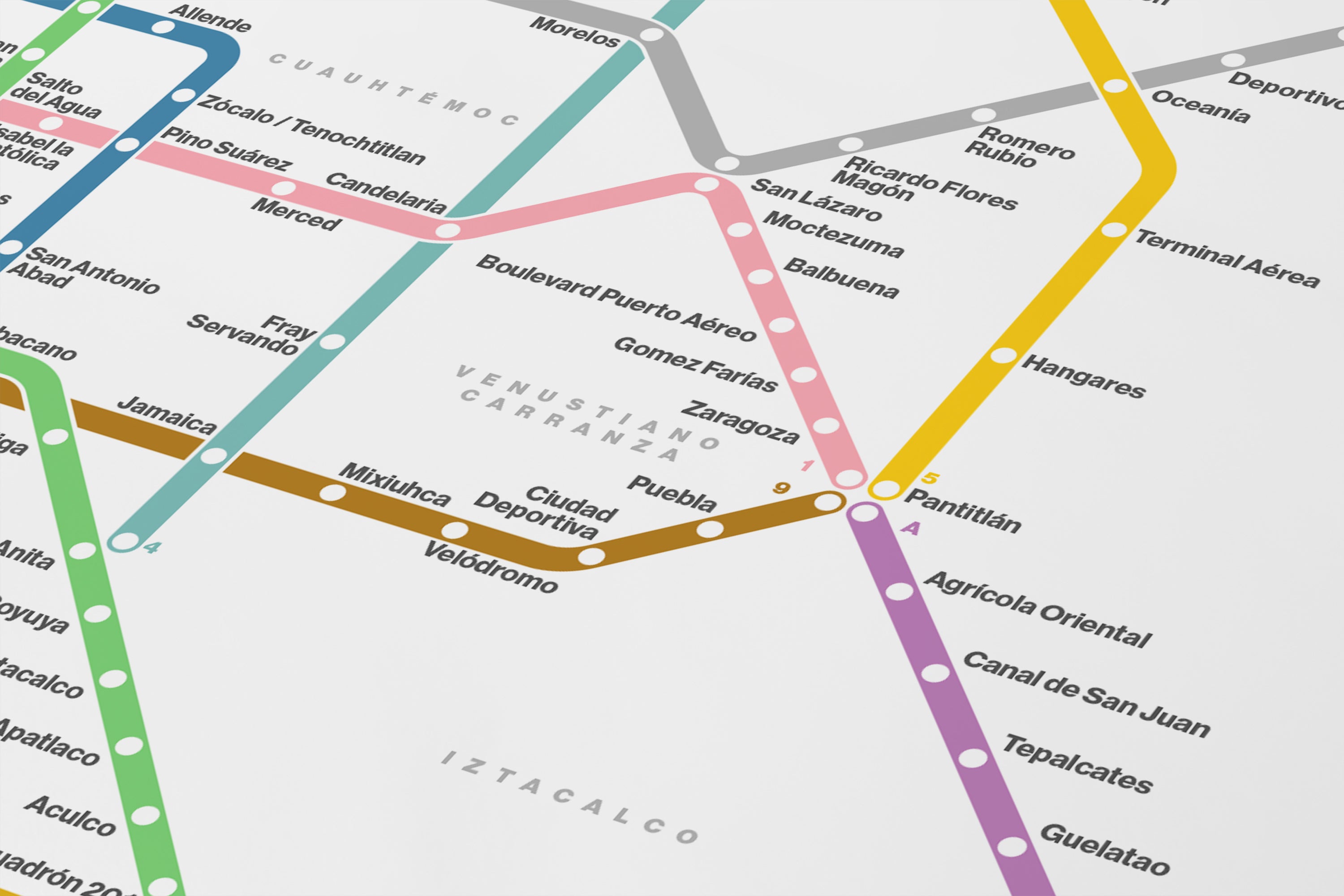 Mexico City Metro / Light Mode System Map