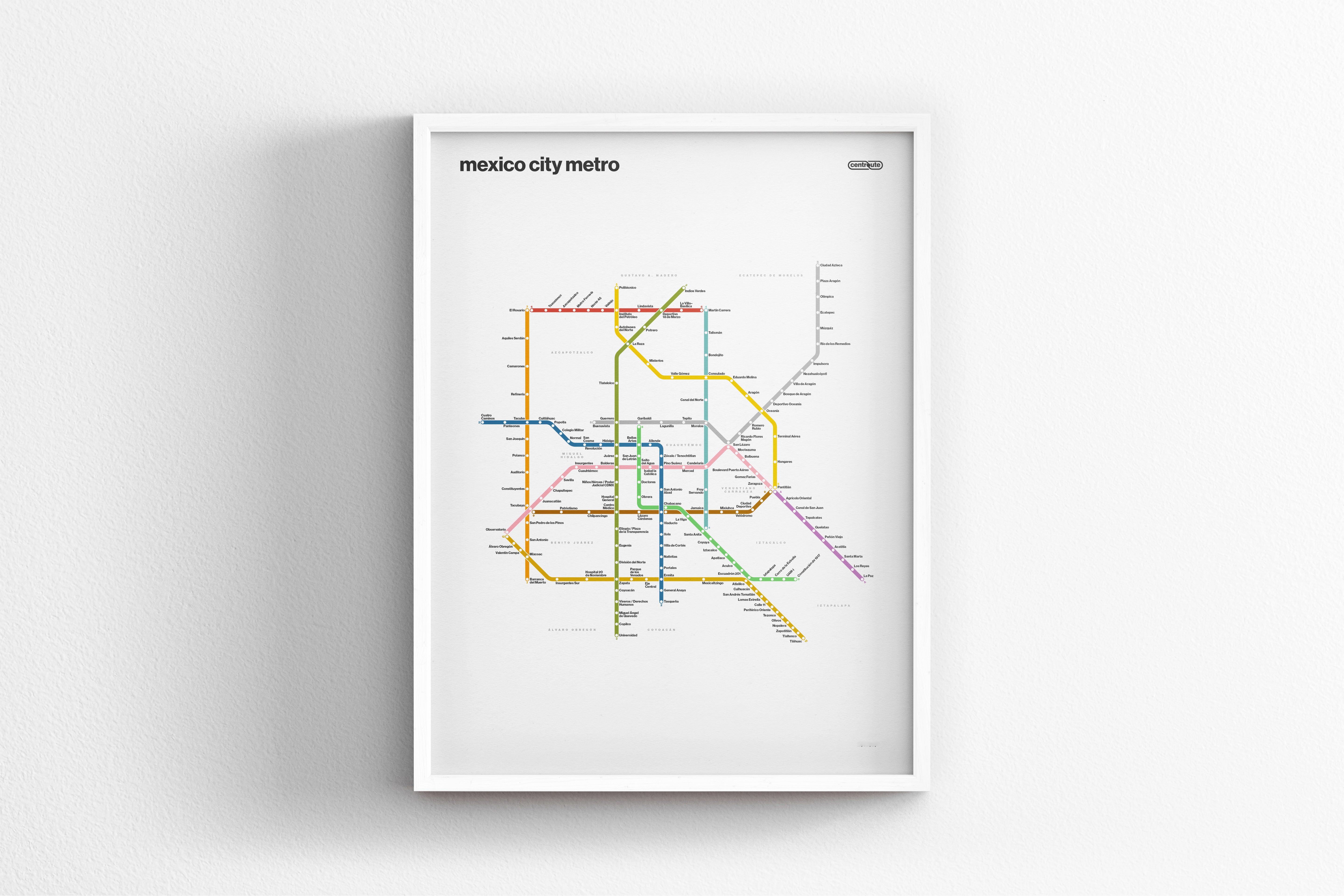 Mexico City Metro / Light Mode System Map