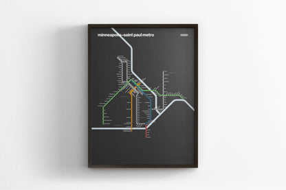 Minneapolis–St. Paul Metro / Dark Mode System Map