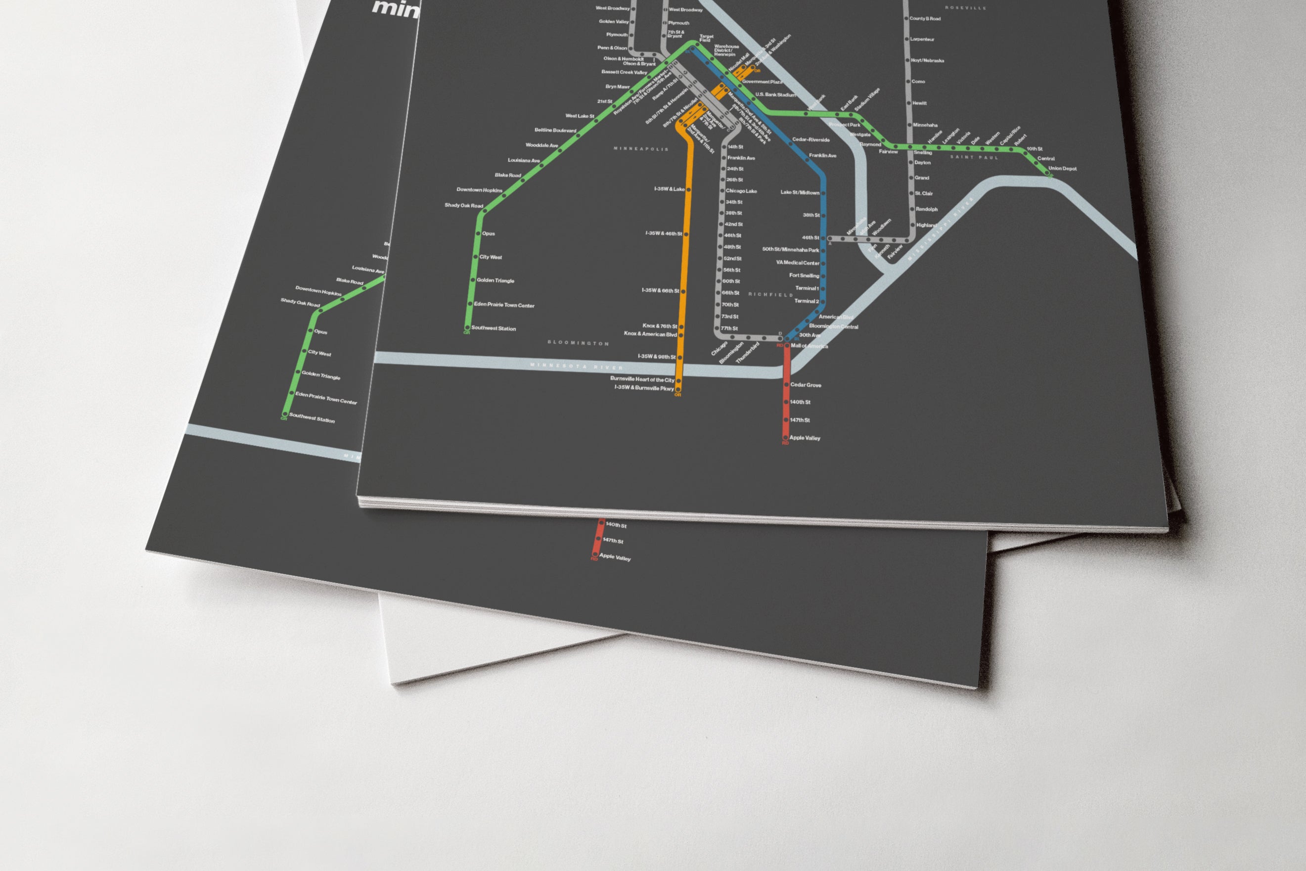 Minneapolis–St. Paul Metro / Dark Mode System Map