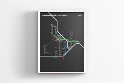 Minneapolis–St. Paul Metro / Dark Mode System Map