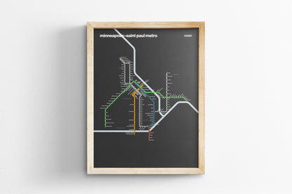 Minneapolis–St. Paul Metro / Dark Mode System Map
