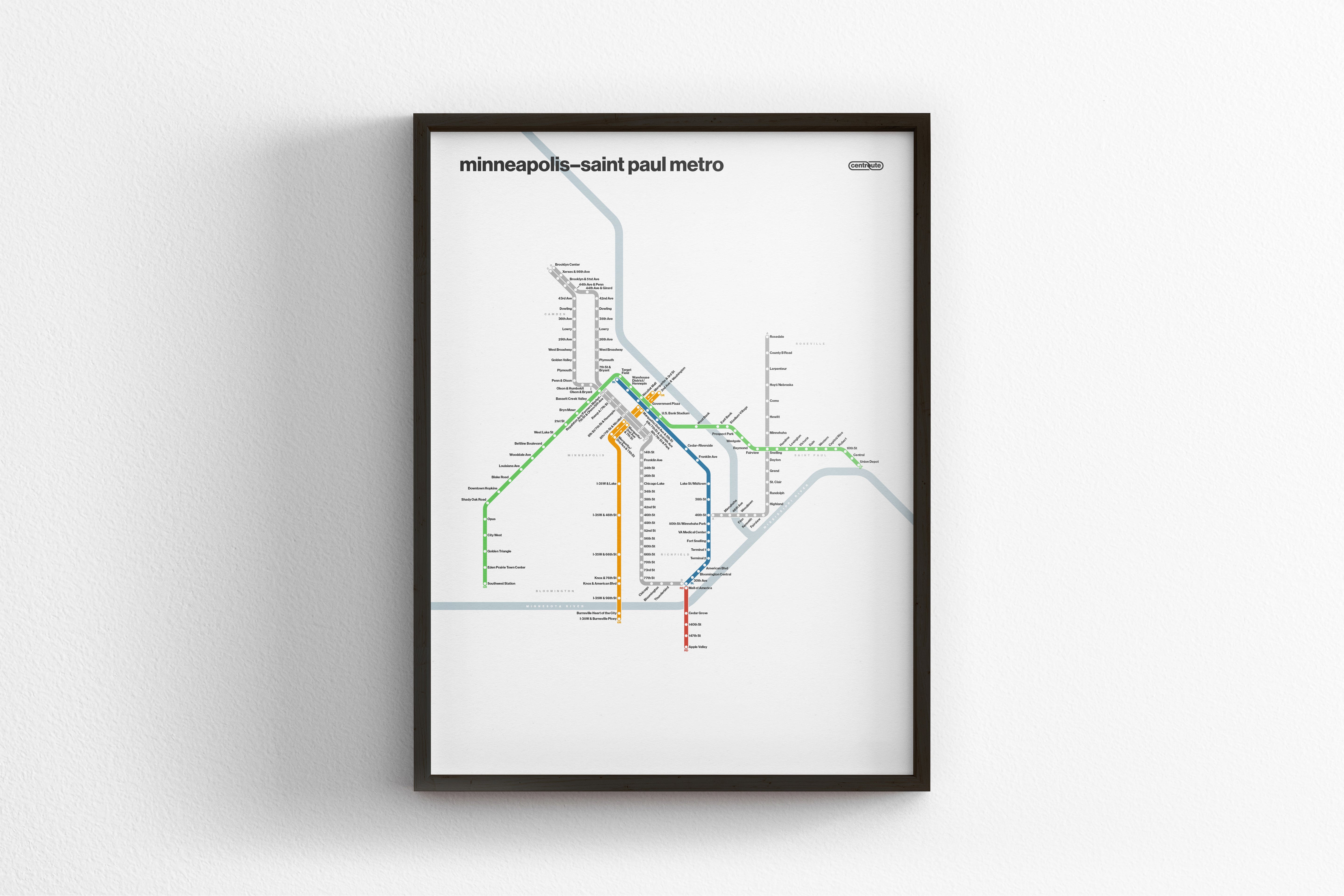 Minneapolis–St. Paul Metro / Light Mode System Map