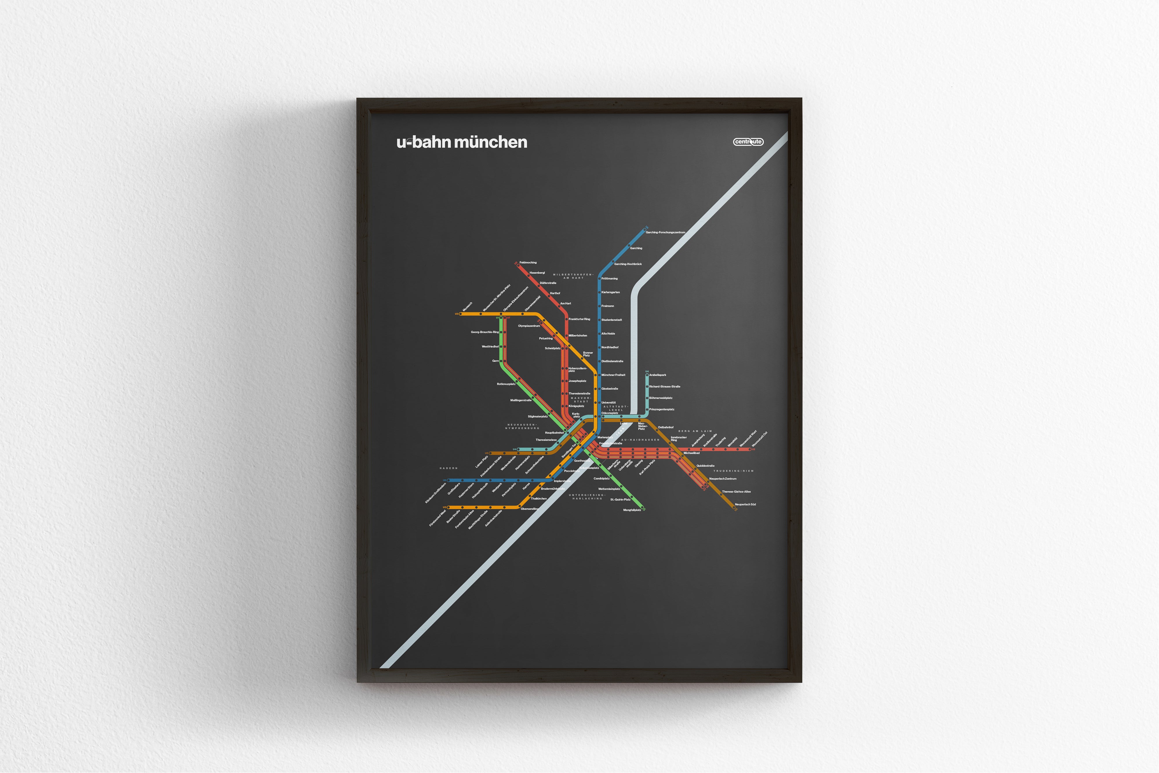 Munich U-Bahn / Dark Mode System Map