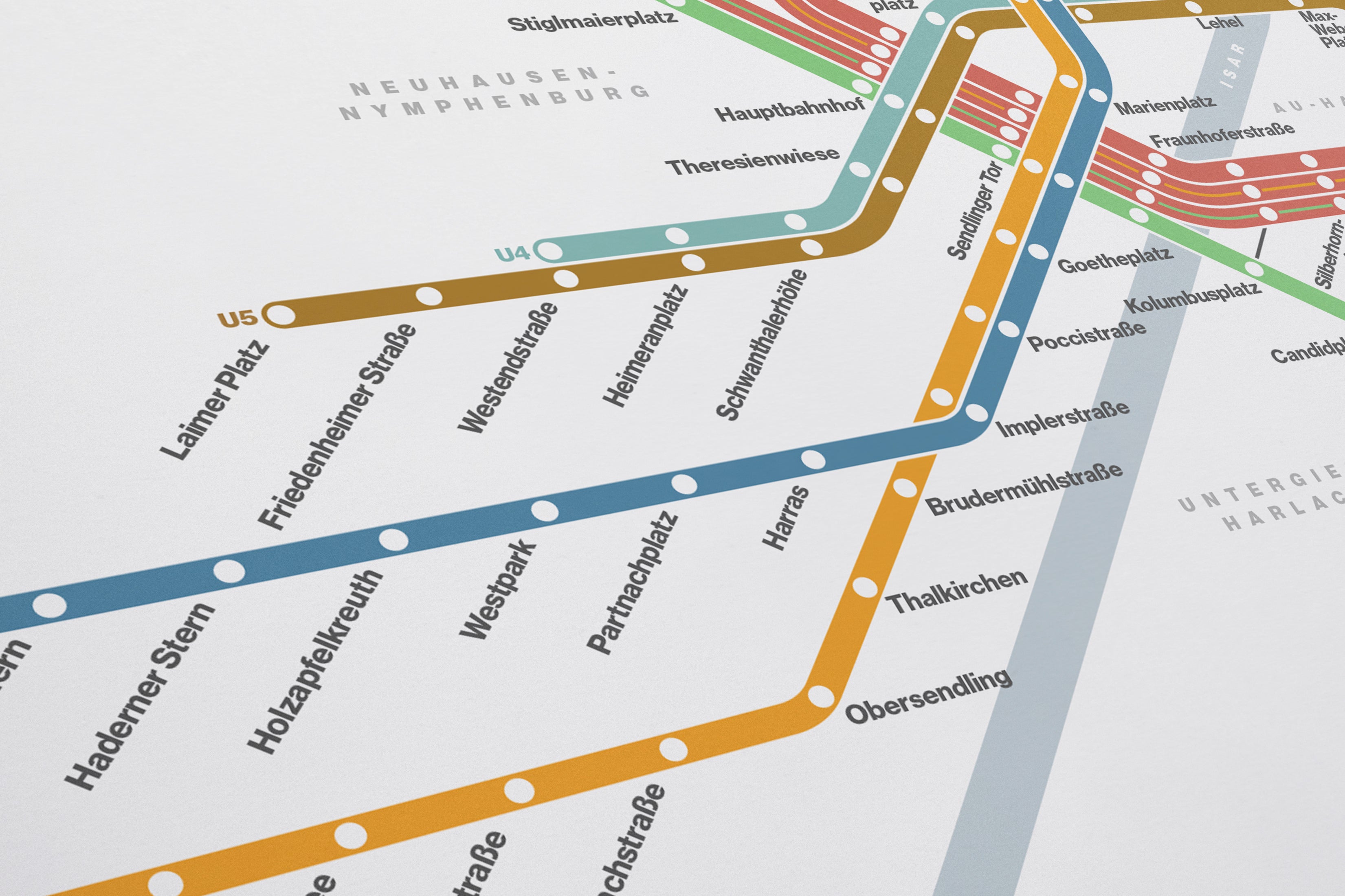Munich U-Bahn / Light Mode System Map