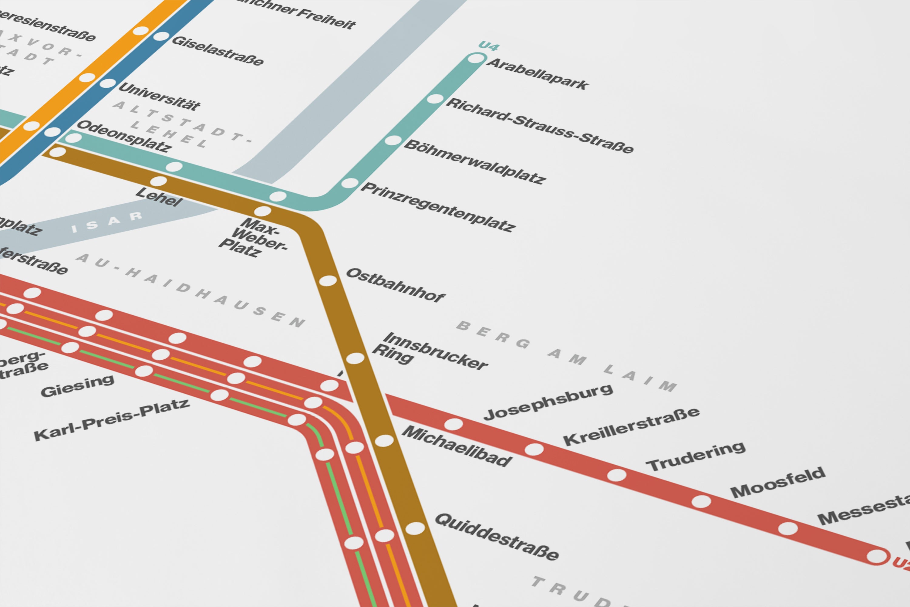 Munich U-Bahn / Light Mode System Map