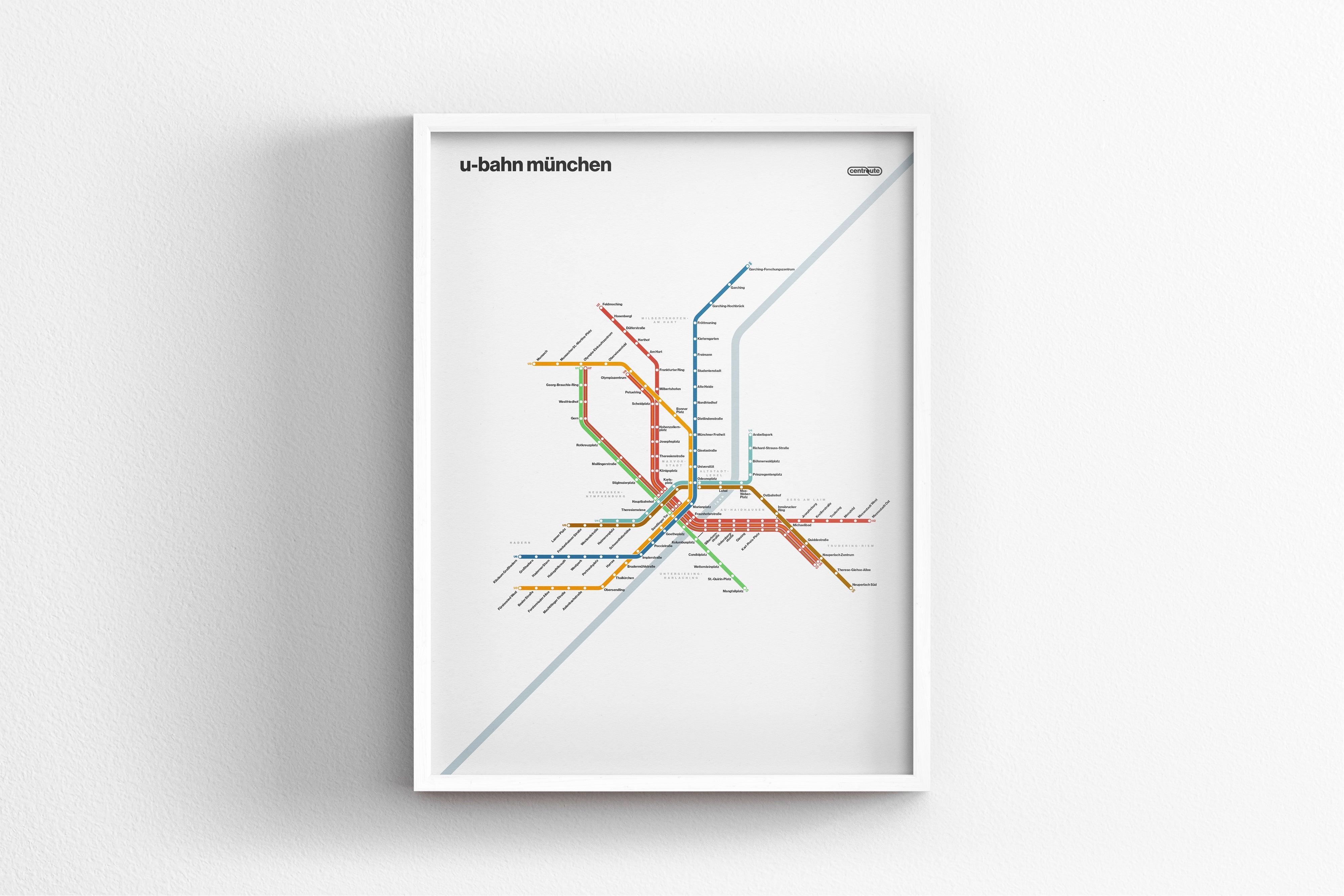 Munich U-Bahn / Light Mode System Map