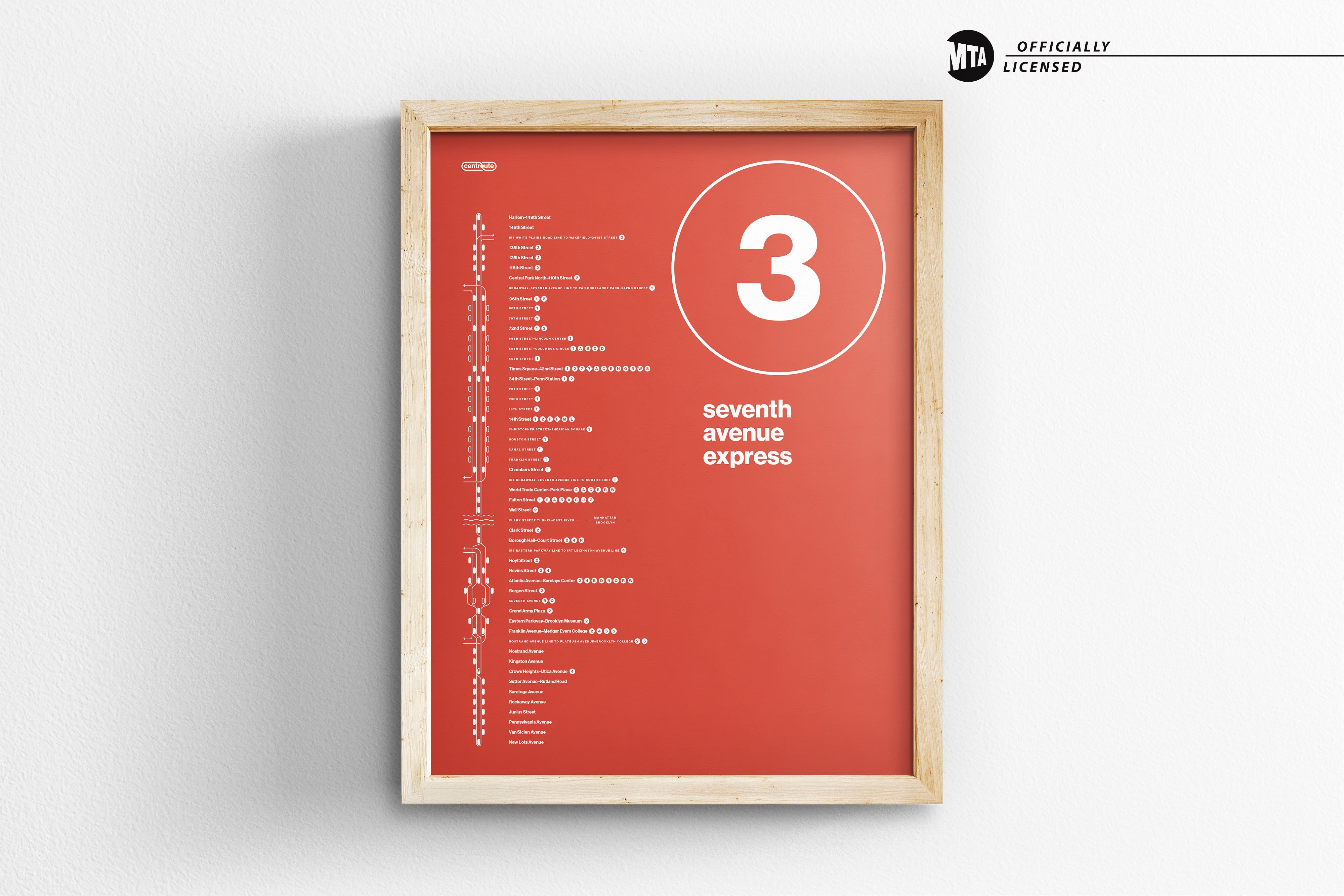 3 Train Map One Color / NYC Subway