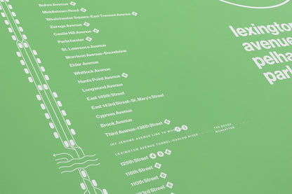 6 Train Map One Color / NYC  Subway