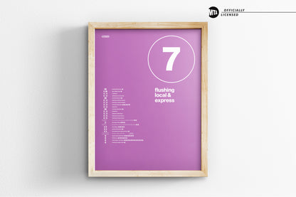 7 Train Map – One Color / NYC Subway
