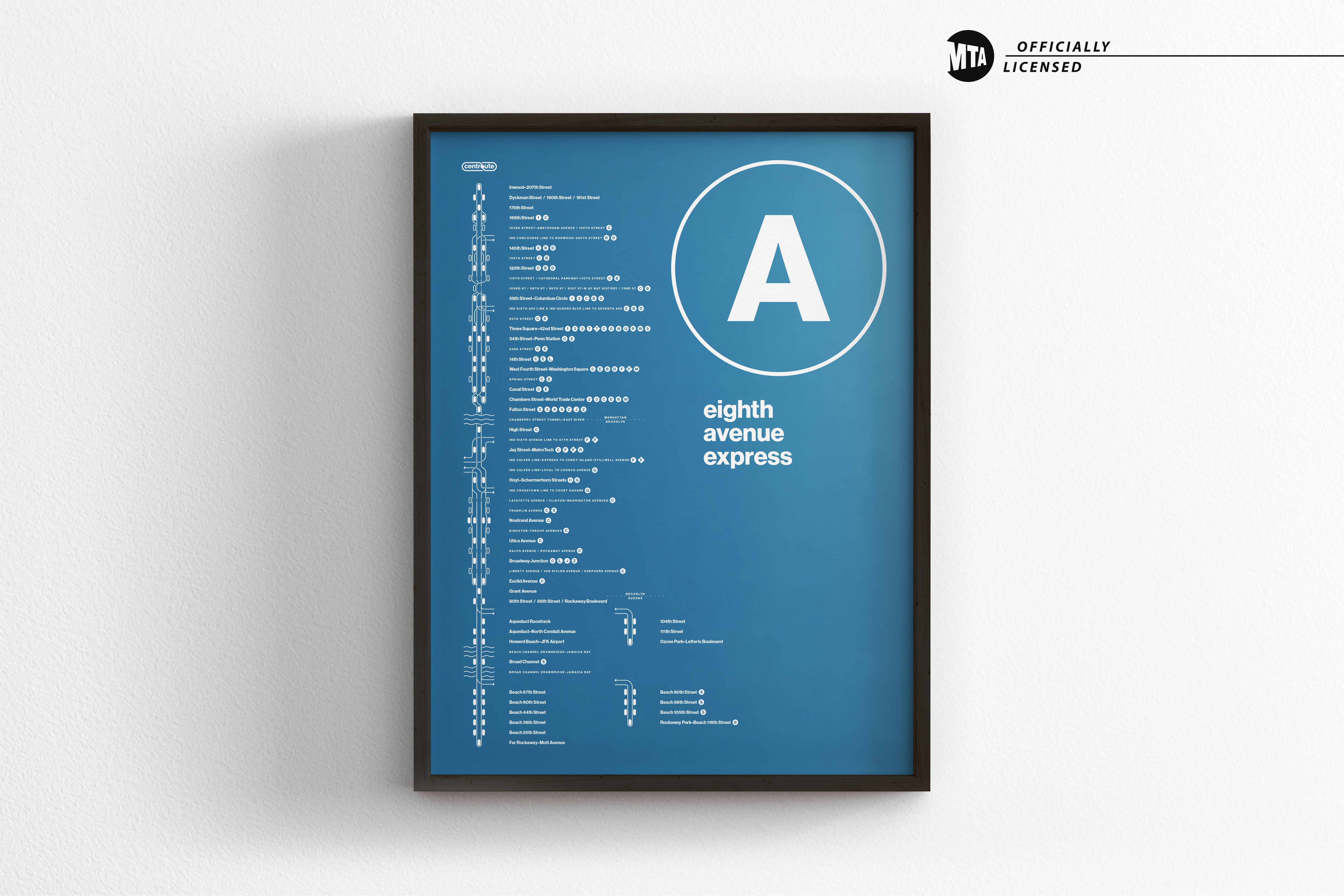 A Train Map One Color / NYC  Subway