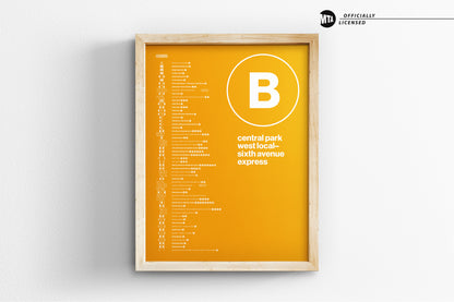 B Train Map One Color / NYC Subway