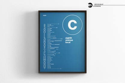 C Train Map One Color / NYC Subway