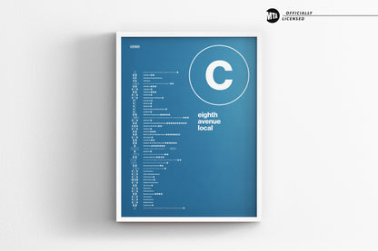 C Train Map One Color / NYC Subway