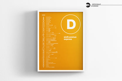 D Train Map One Color / NYC Subway