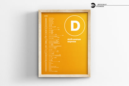 D Train Map One Color / NYC Subway