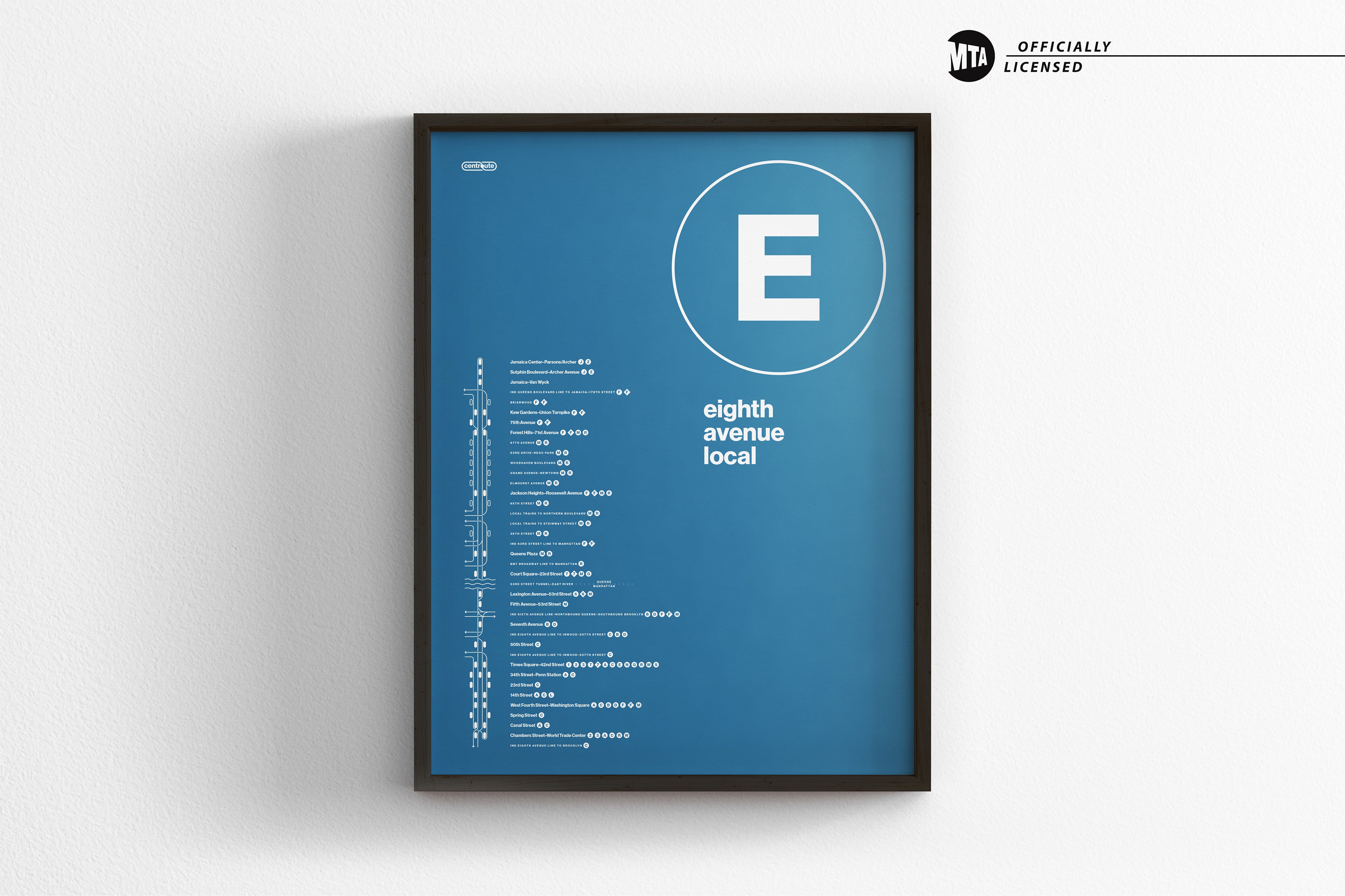 E Train Map One Color / NYC  Subway