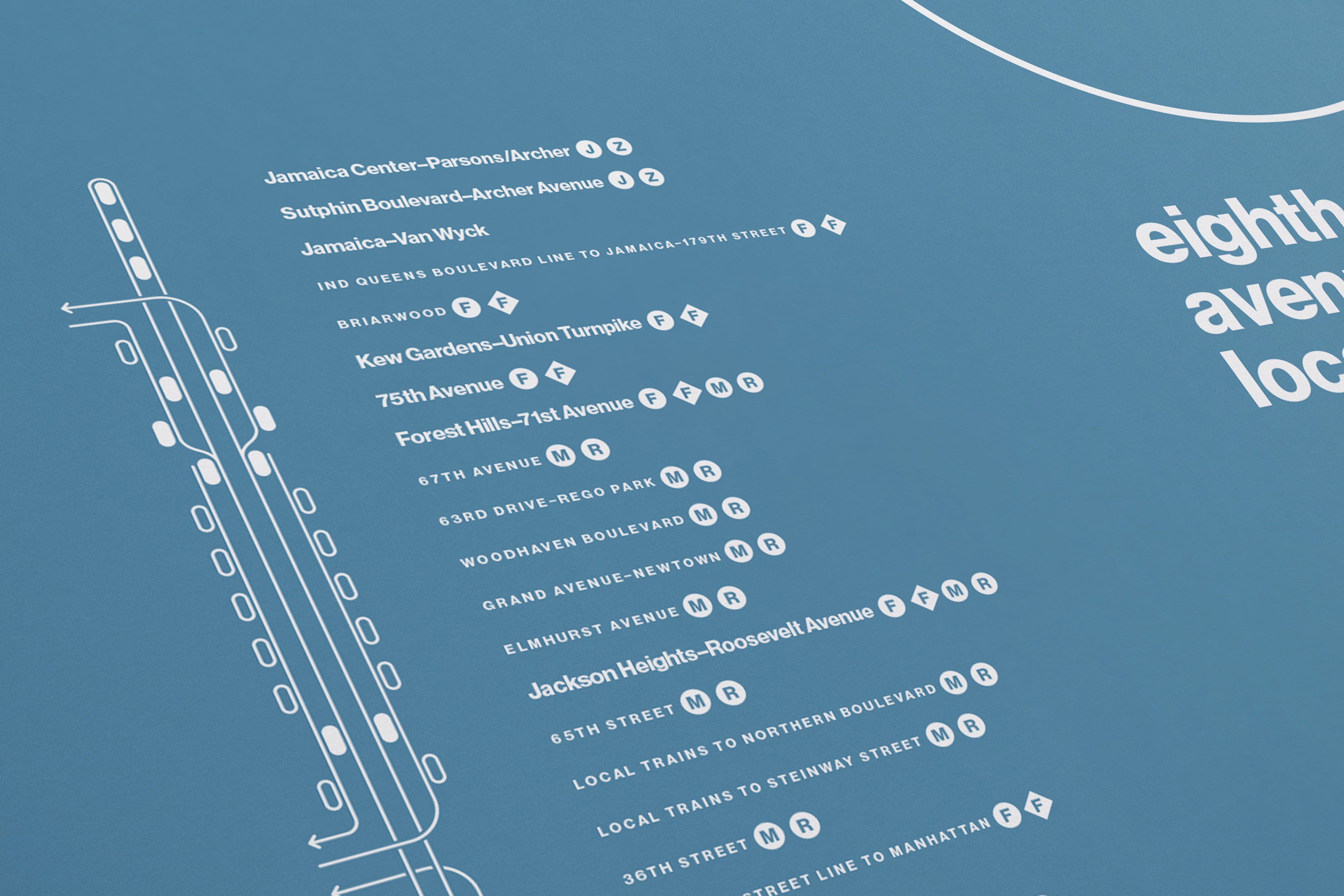 E Train Map One Color / NYC  Subway