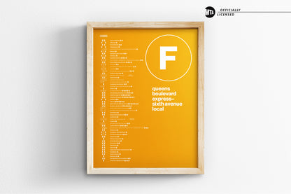 F Train Map One Color / NYC  Subway