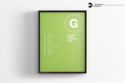 G Train Map One Color / NYC Subway