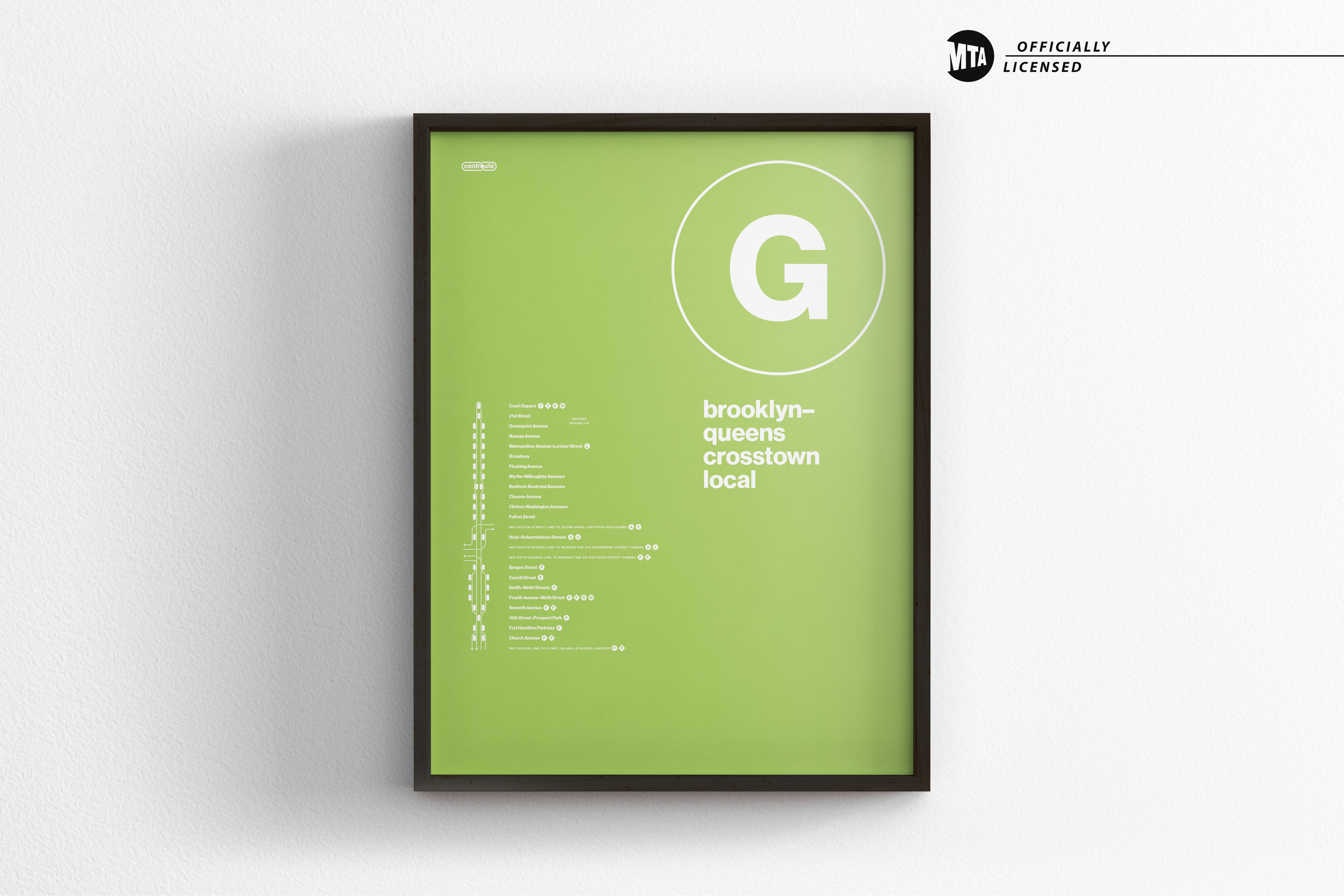 G Train Map One Color / NYC Subway