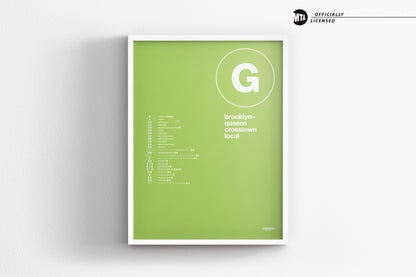 G Train Map One Color / NYC Subway