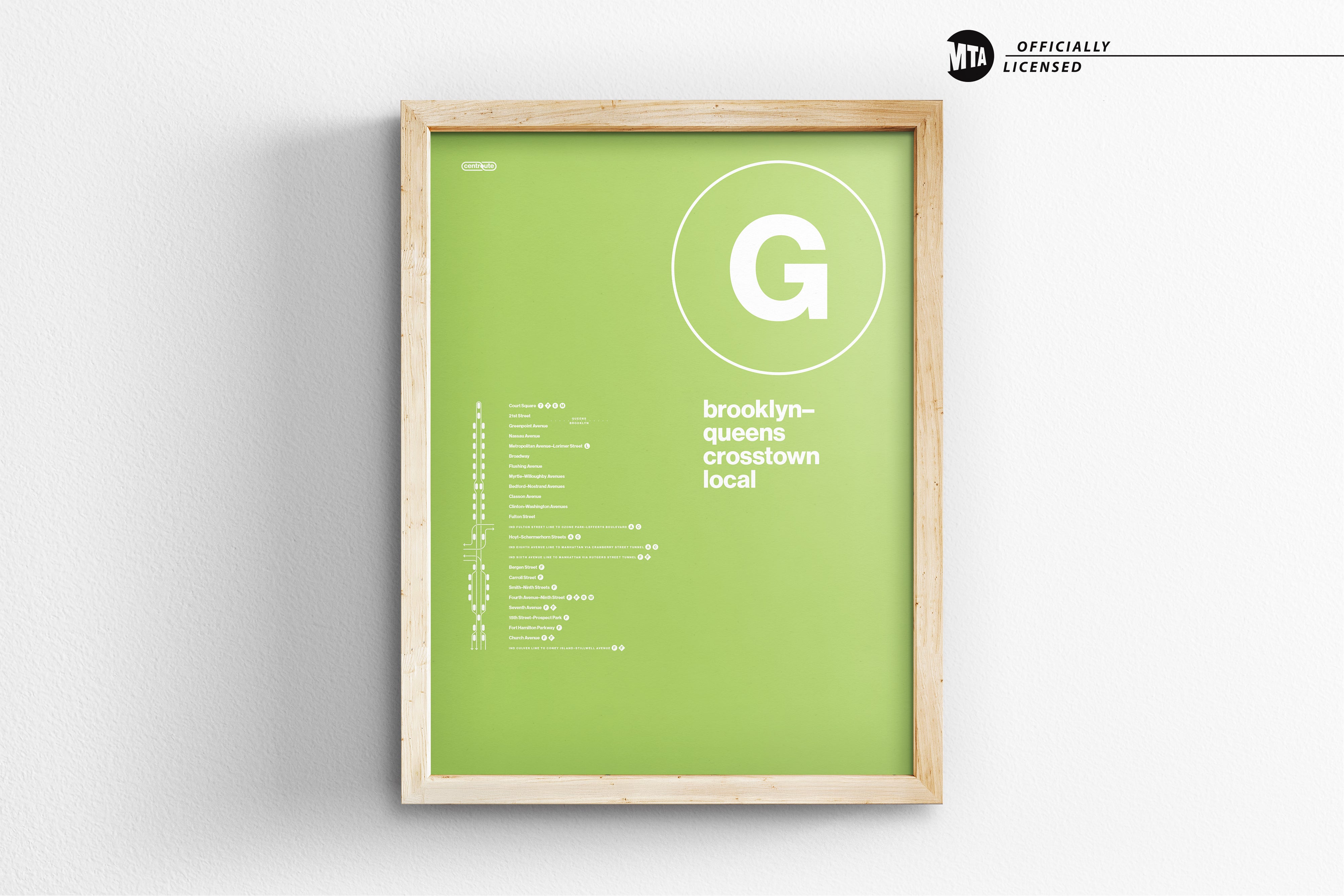 G Train Map One Color / NYC Subway