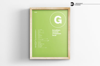G Train Map One Color / NYC Subway